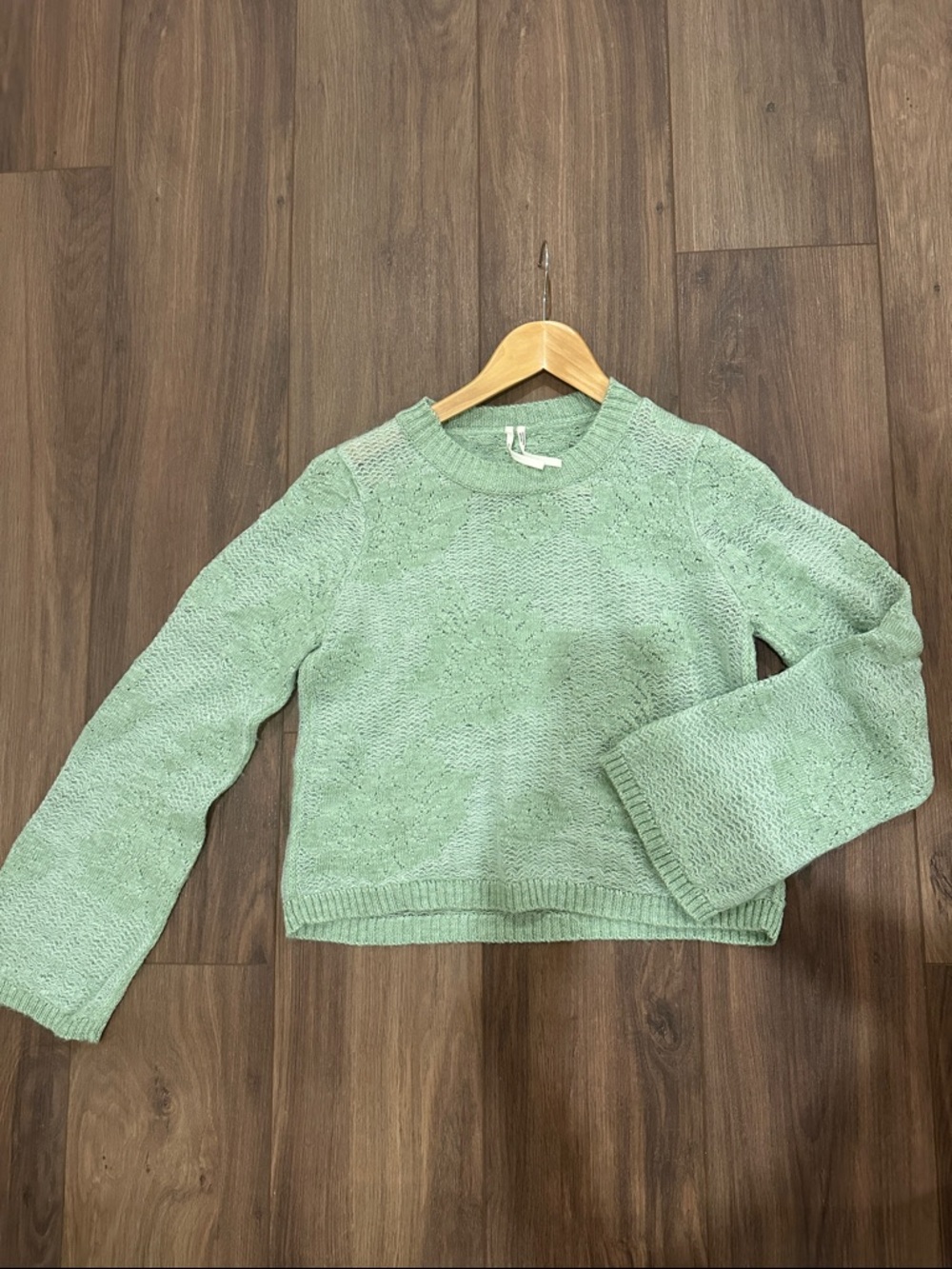 Sage Green Floral Sweater
